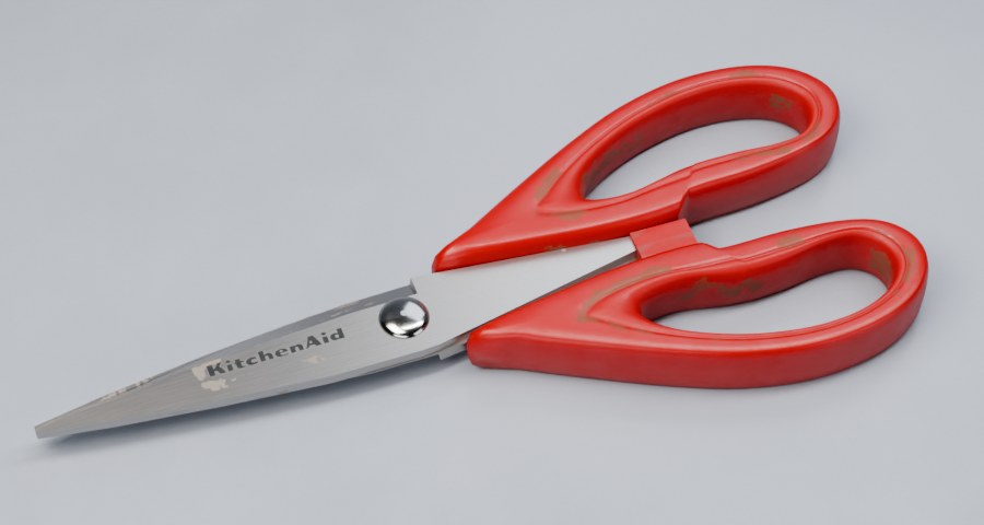 Kitchen shears: red, dirty